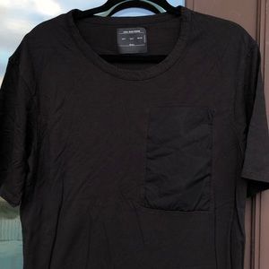 ZARA MAN DENIM Black Long Pocket Modal Tee S